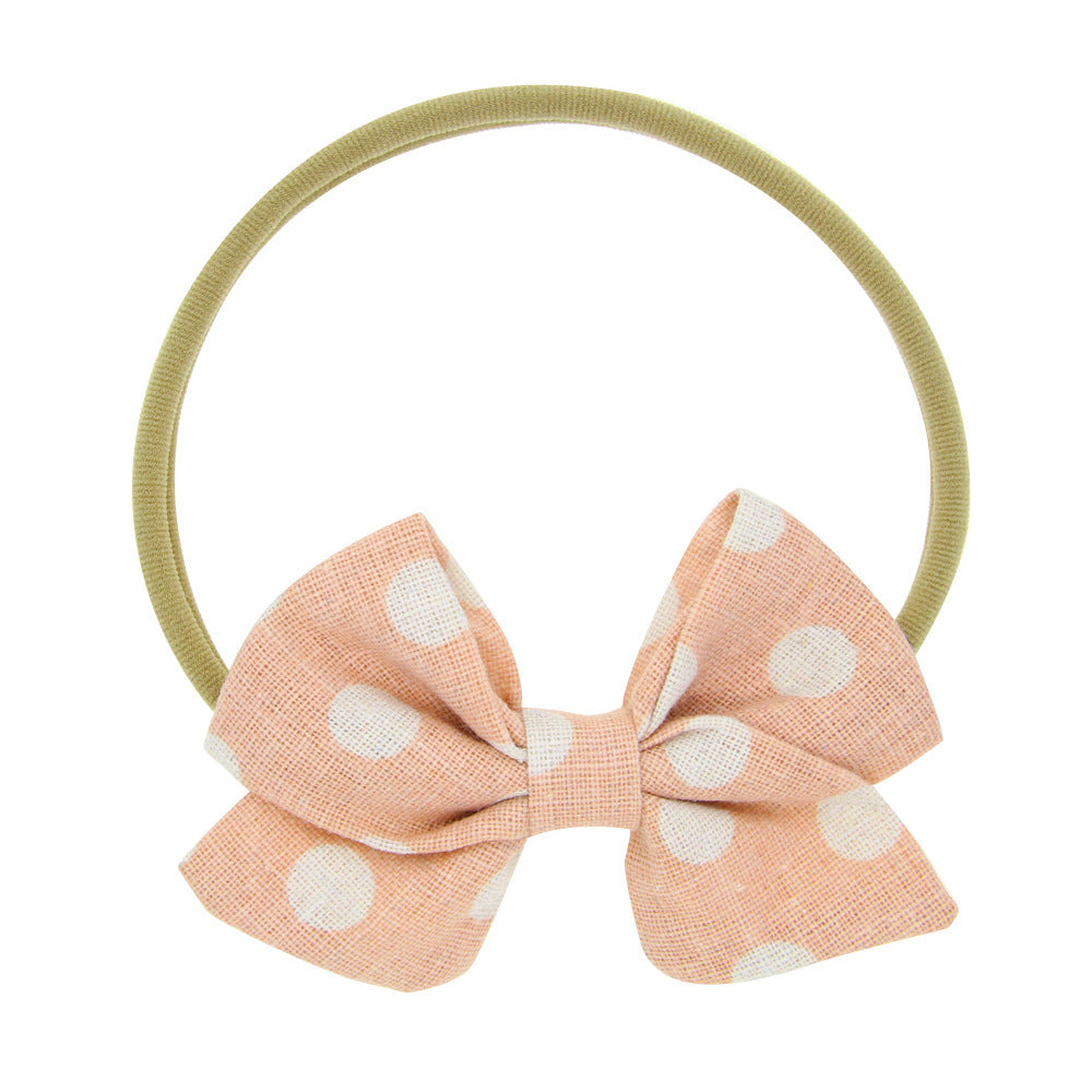 Polka Dot/Squares Bow Headband