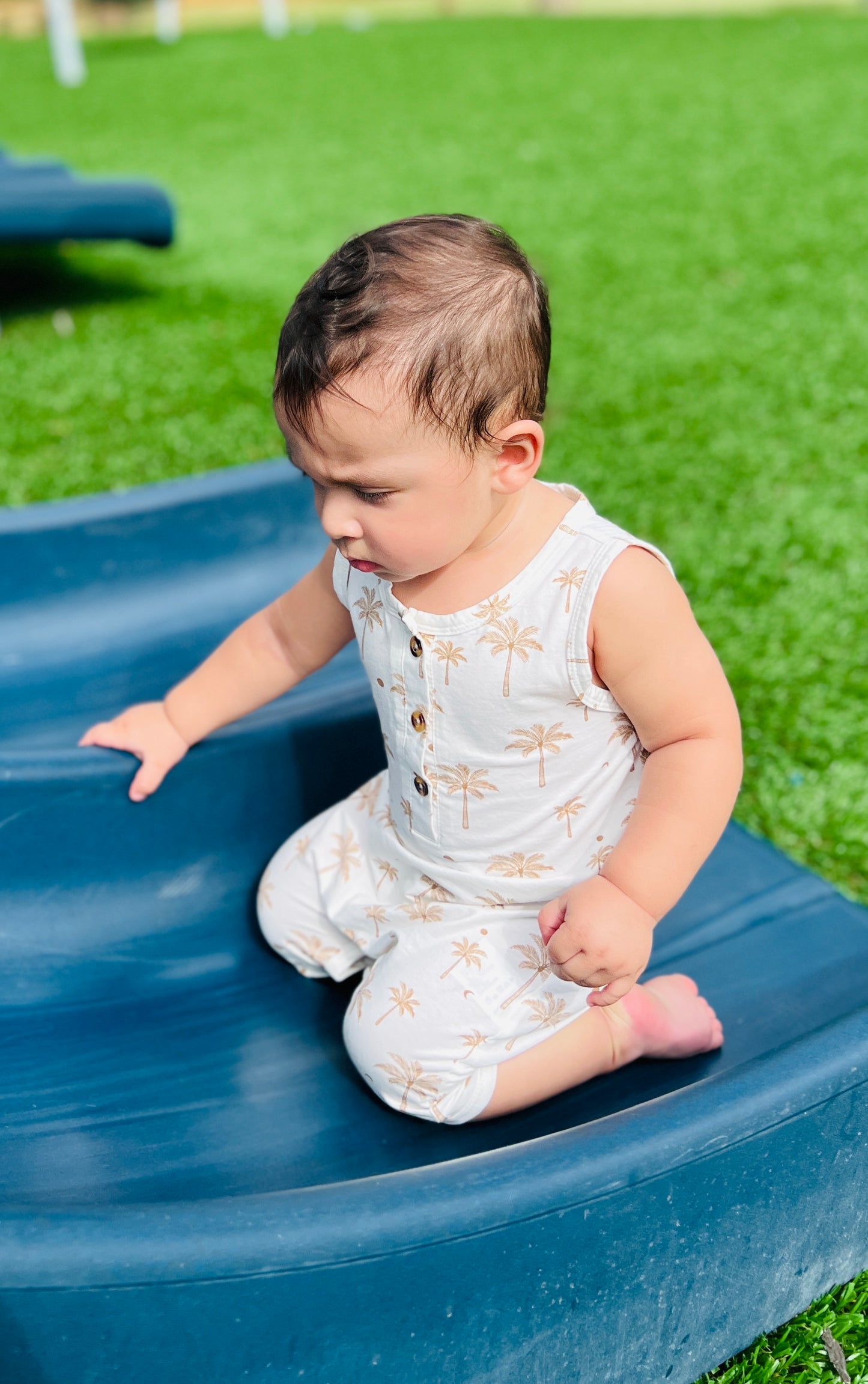 Baby Button Print Romper