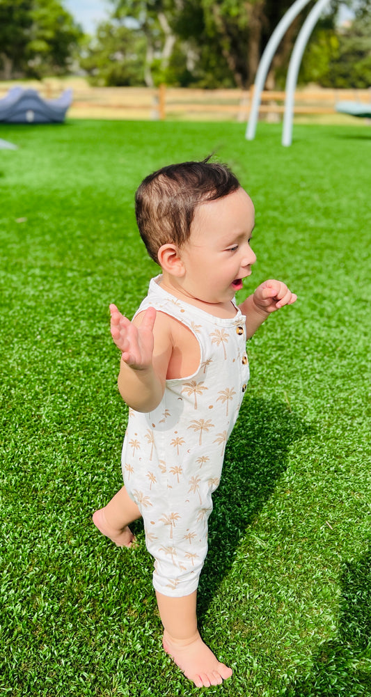 Baby Button Print Romper